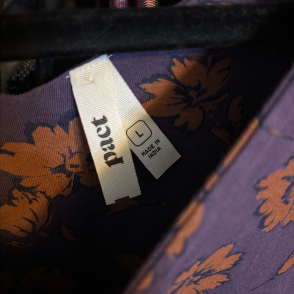 Pact Casual Floral Purple Long Sleeve Sundress - Picture 3 of 3